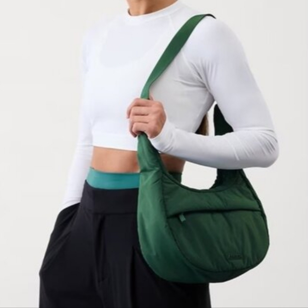 Athleta All About Small Travel Crossbody Hobo Trillum Green